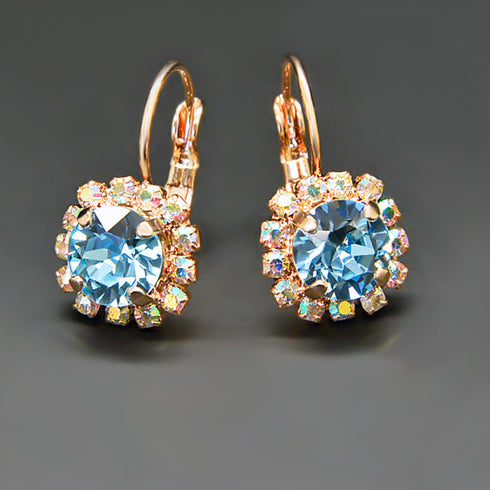 Earrings "Glory II (Aquamarine Blue)" with Swarovski™ crystals